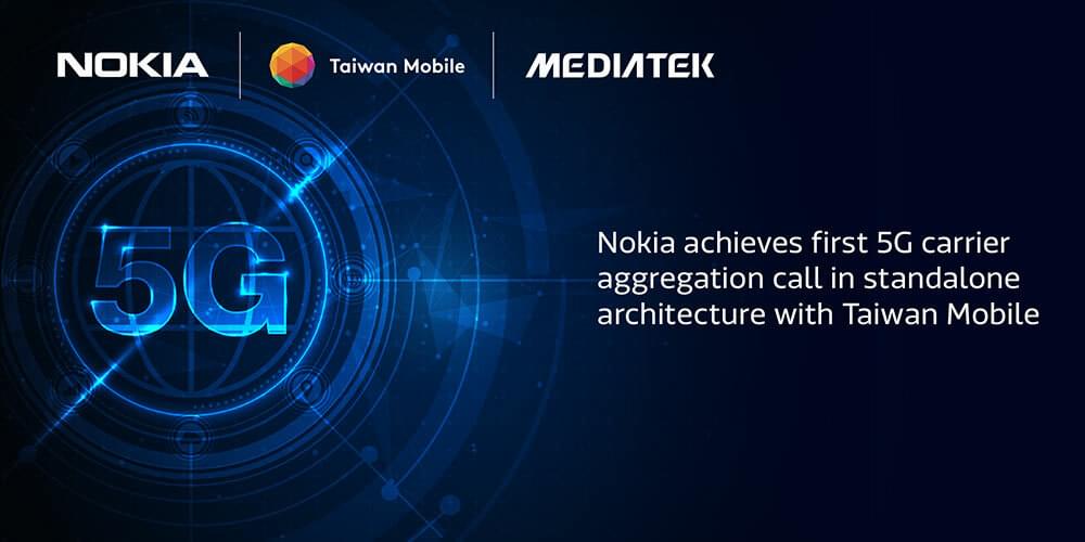 Nokia, Taiwan Mobile and MediaTek collaborate on 5G CA trial