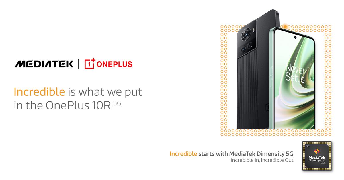 OnePlus 10R 5G powered by MediaTek Dimensity 8100-MAX