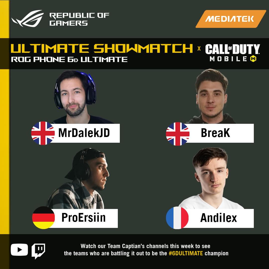 CoD Mobile Showmatch [EMEA], featuring ROG Phone 6D Ultimate powered by Dimensity 9000+